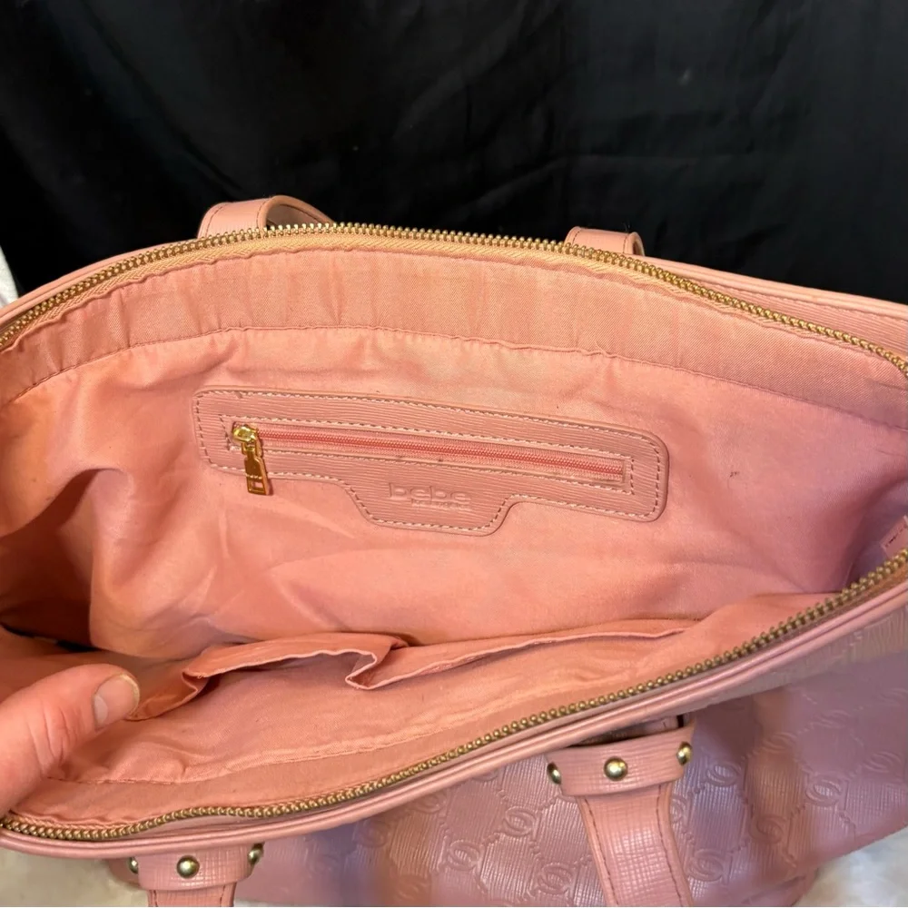 2/$25 Pink Trapezoid Tote with Double Handles and Zipper - Picture 8 of 15
